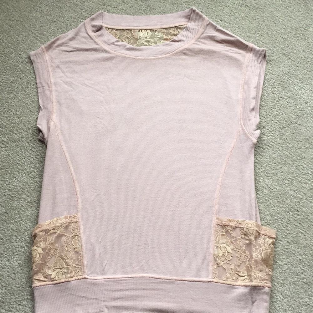 Pink Memories lace insert tunic made in Italy